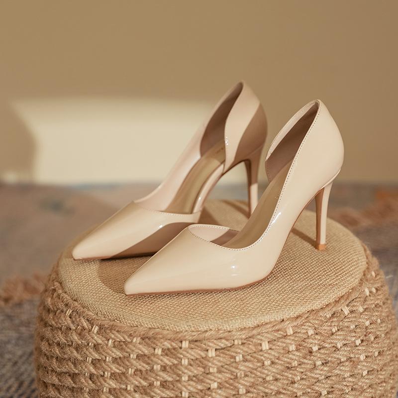 High heels women's stiletto high-end fashion shoes leather women's shoes single shoes 2025 spring women's Huizhou women's shoes spring women