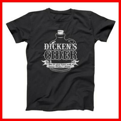 Dickens Cider Funny Humor Apple Rude Party Black T-Shirt
