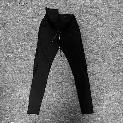 Men's Training Outdoor Autumn Reflective Patchwork Tight-Fitting Elastic Quick-Dry Pants Running Zipper Breathable Long Pants Sports Pants