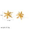Minimalist Titanium Flower Earrings With 18k Gold Finish For Women