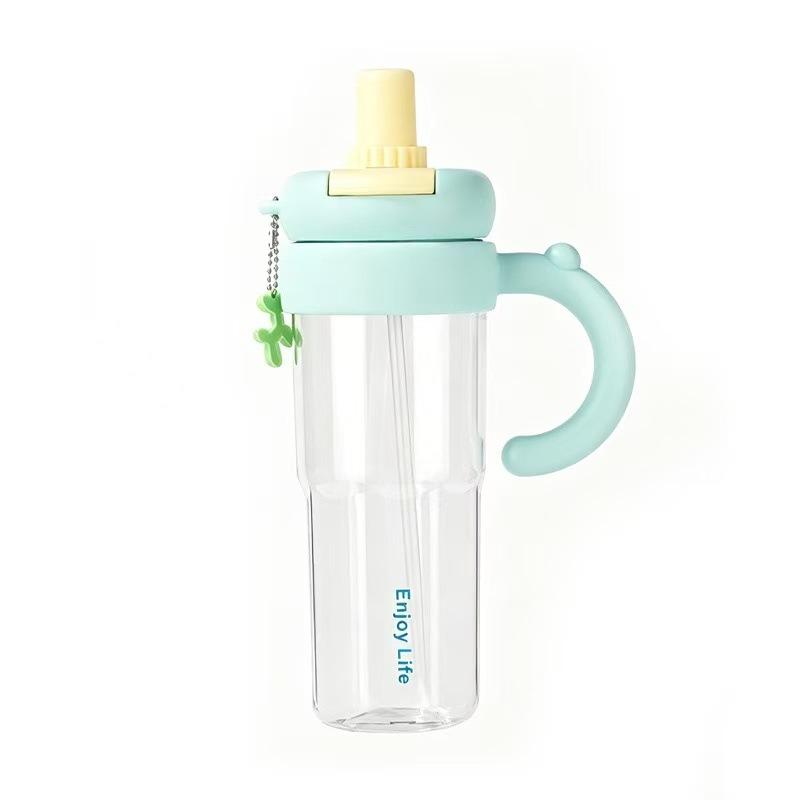 Water bottle high value double drink straw water cup girls summer portable office plastic water cup large capacity direct supply