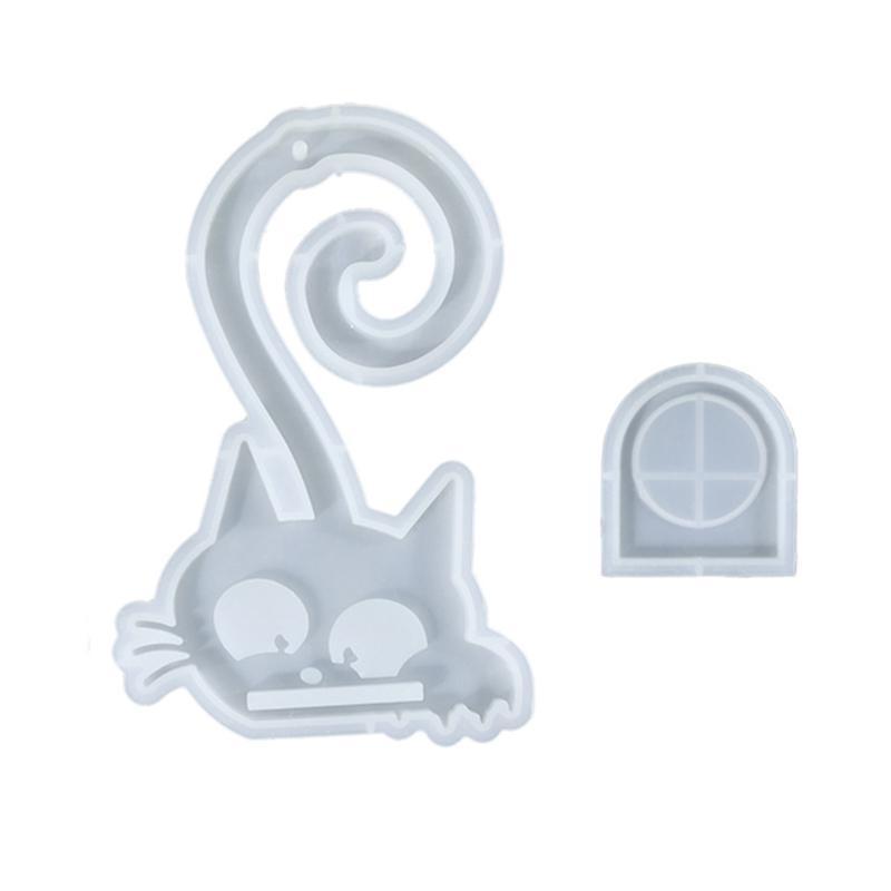 Kitten Animal Silicone Candlestick Molds with Hole Silicone Tealight Stand Molds