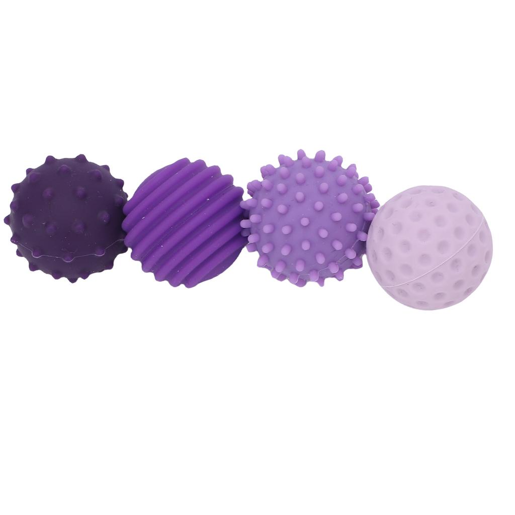 4pcs Silicone Textured Balls Stress Relief Sensory Silicone Ball Toys for Travel Work and Home