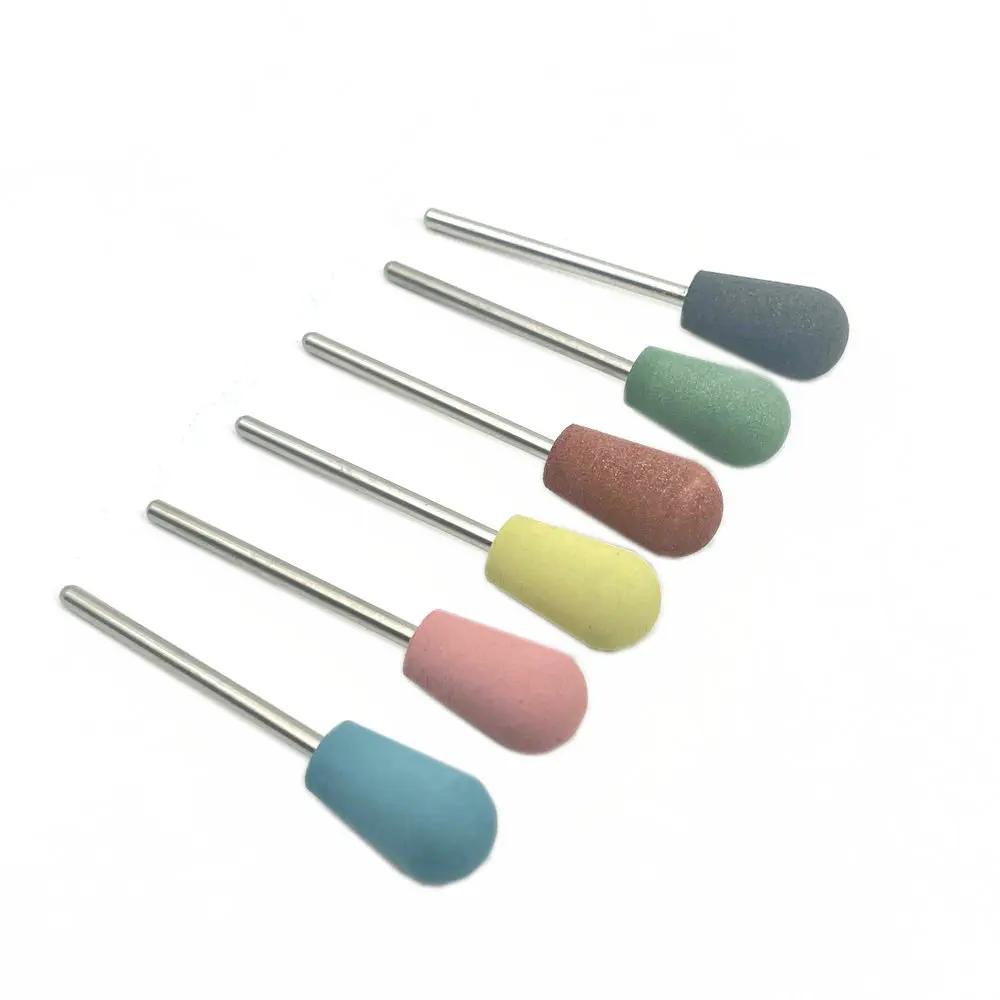 6pcs/10pcs Silicone Rubber Dental Polishing Polisher Grinders Nail Drill Bits for Electric Manicure 2.35mm Shank