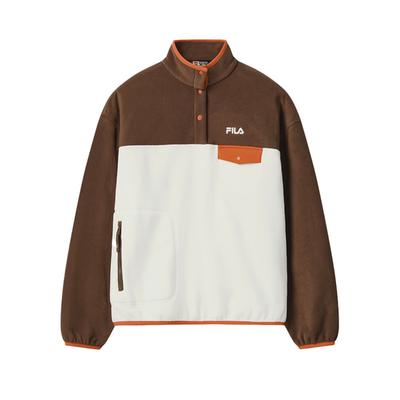 Original Fashion Trend Retro Casual Color Block Soft Loose Pullover Sweatshirt Women Sweatshirt Magnolia-Brown F11W549212FBN