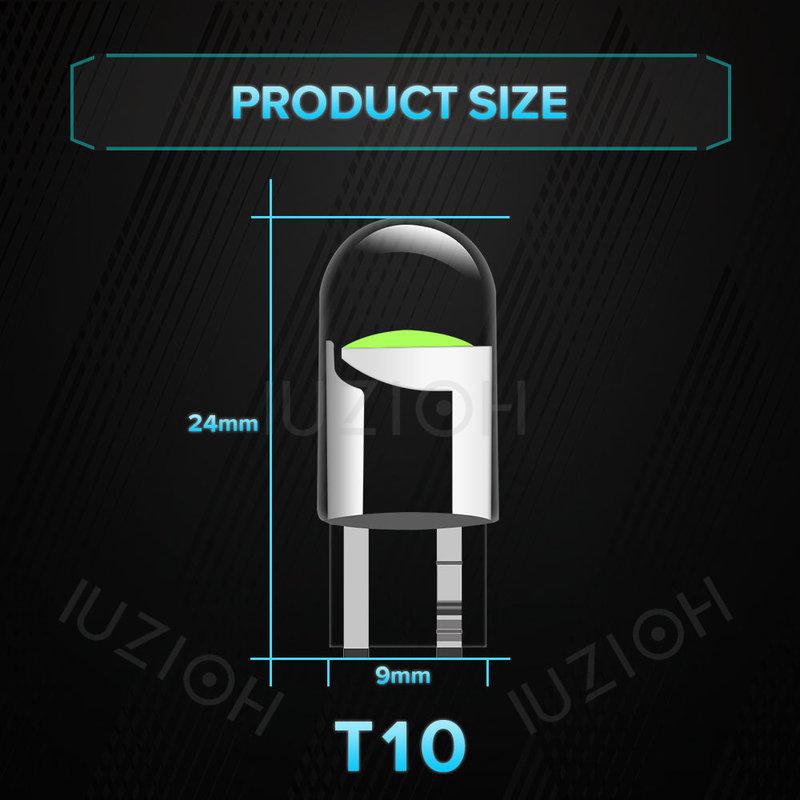 IUZIOH 6PCS 12V 24V T10 Led Lamp W5W WY5W 194 Bulb 5W5 License Plate Interior Dome Door White Red Reading Auto Car Truck Lights