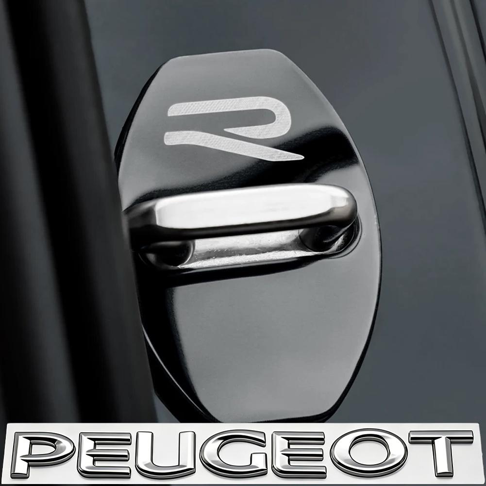 4Pcs Zinc Alloy Car Door Lock Buckle Protection Cover Anti-Collision Shock Absorbing Cushion For VW Golf T‑Roc Tiguan Polo MK7