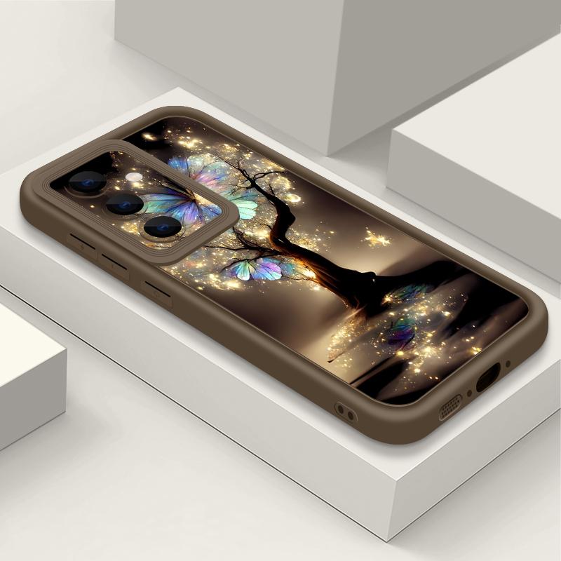 Shining Fantasy Tree Butterfly Case For Samsung Galaxy S26 Ultra S25 Edge S24 Plus S23 S22 S21 FE A54 A15 A25 A35 A55 A16 A26 A36 A56 A17 A37 A57 5G