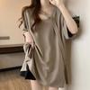 Loose Women's Summer T-shirt Short Sleeve Mid-Length Oversized Shoulder Drop Design Slimming Large Size Base Shirt Top
