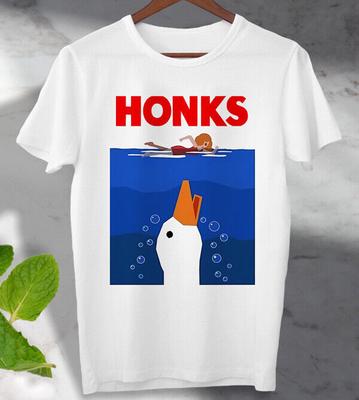 Honk Honks Jaws Goose Duck  T  Shirt Vintage Look  Unisex  Men's Ladies Top