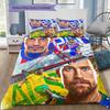 Brazil Football Players Collage Print 3‑Pieces Duvet Cover Set Soccer Sports Bedding Bedroom Home Decor Without Pillow Core Comforter