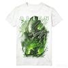 2026 Summer Green Glow Alien Creature Print Black Tshirt Space Cabin Graphic Loose Oversized Short Sleeve Goth Tees
