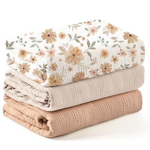 Baby Cotton Yarn Quilt Three-piece Wrapping Towel Newborn Six-layer Wrapping Blanket