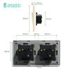 BSEED Double 1/2/3Gang Wall Light Switches 1Way Mechanical Button Switch On Off Glass Panel EU Standard 157mm