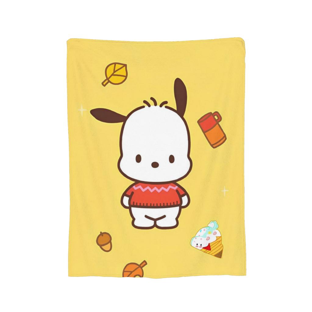 Pochacco Cute Blue Flannel Blanket Cartoon Dog Awesome Throw Blanket for Bed Sofa Couch 125*100cm Bedspreads,