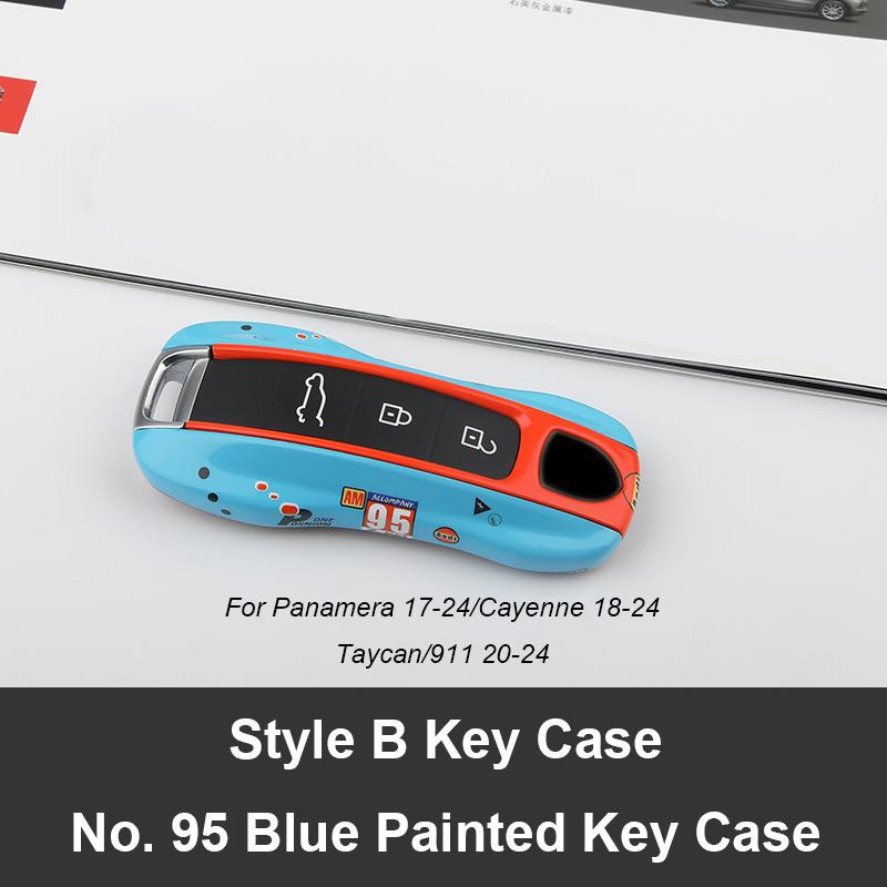 For Porsche Panamera Cayenne Macan 718 Cayman Boxster 911 Taycan Car 92 Track Key Case Protective Shell Remote Control Fob Cover