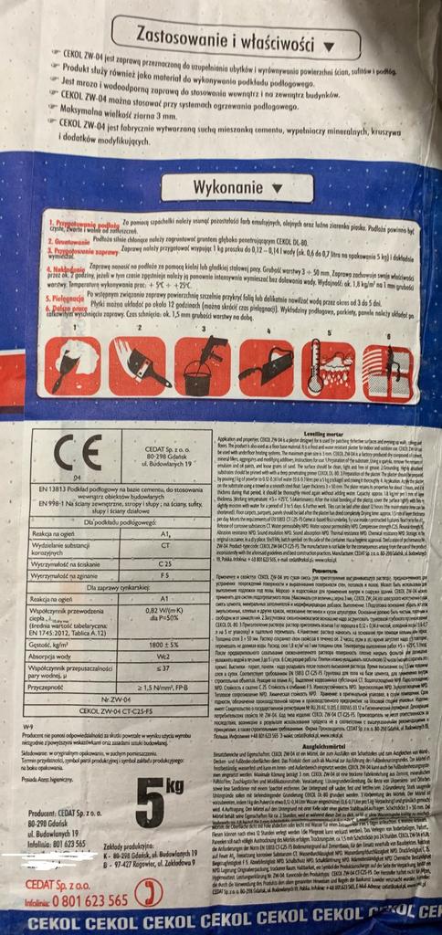 Silná nivelační malta ZW04 5 kg