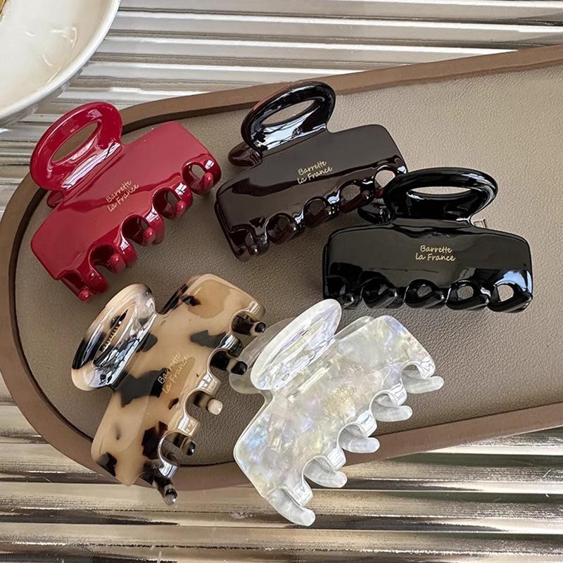 Korean Style Hair Claw Red Temperament Elegant Hair Clips Ponytail Holder Hairpins For Women Simple Hair Accessories