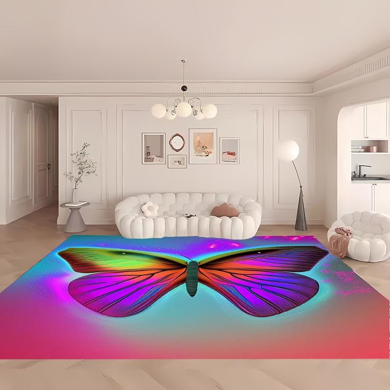 3D Beautiful Butterfly Large Area Carpet for Living Room Cartoon Kids Bedroom Sofa Doormat Floor Tapete Anti-slipDecor Alfombra