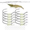 10pcs Live Shrimp Hook Luminous Bait Holder Set rbon Steel Fishing Hooks Barbed Baitholder Heavy Duty Metal Barbed Fishhook