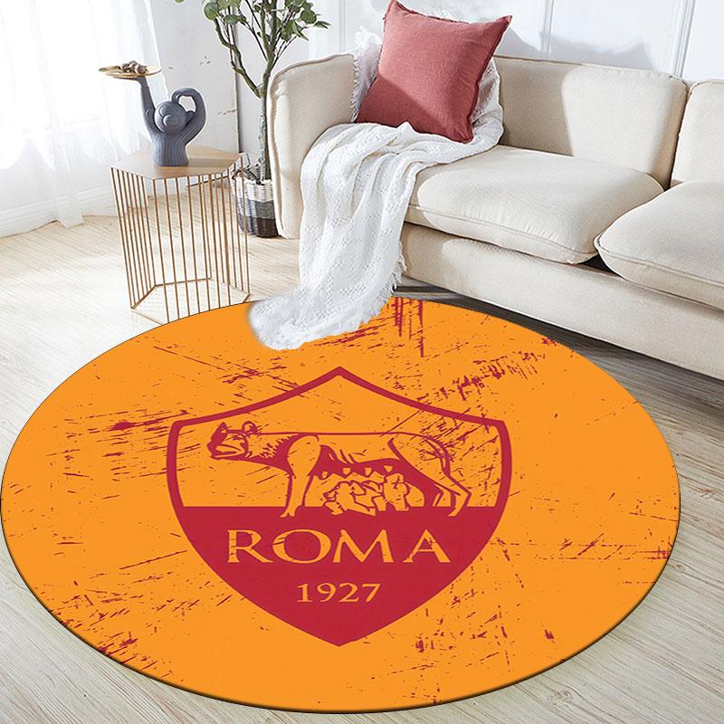Associazione Sportiva Roma2,Round Area Rug,Carpet Rug for Living Room Bedroom Sofa Playroom Decor,Non-slip Floor Mat