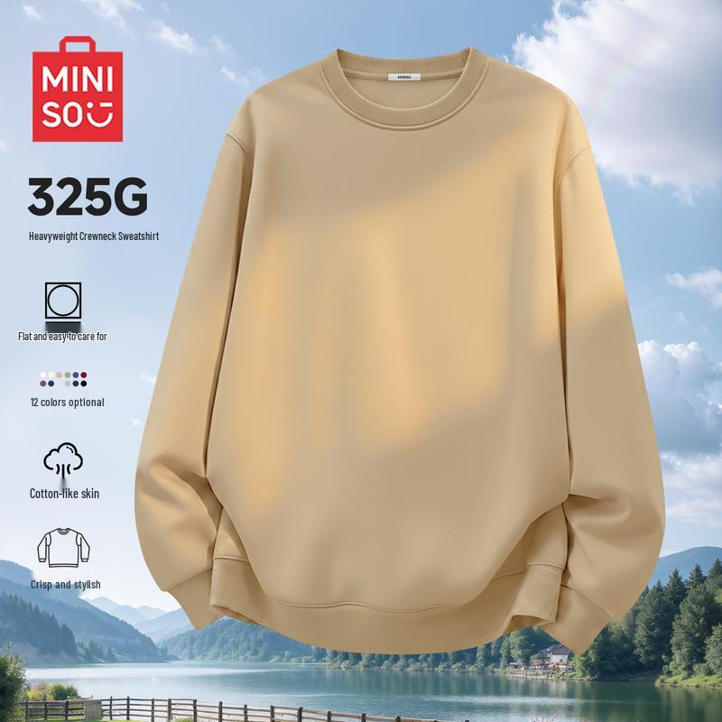 MINISO Men s Casual Round Neck Pullover Sweatshirt L