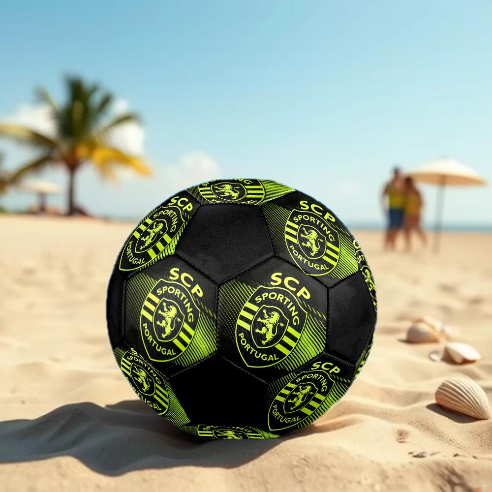 Sporting Fc Soccer Ball, Colorful, Suitable for All Ages, Machine-stitched, PVC Material, Competition Grade, Durable and High Bounce