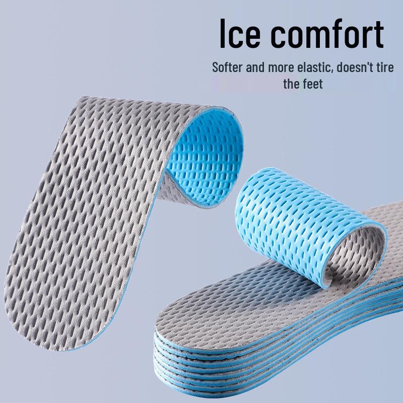 CoolComfy Breathable Summer Deodorant Latex Insoles for Barefoot Running - Absorbent, Soft, and Unisex