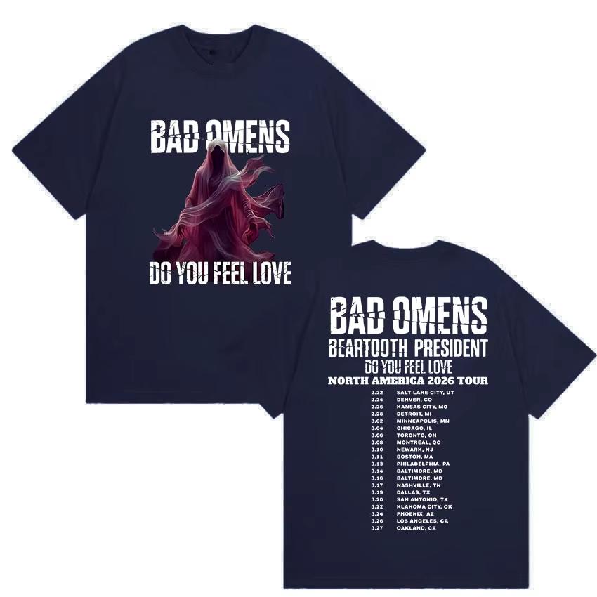 Bad Omens Do You Feel Love Tour T-shirt Men and Women Summer Gothic Clothing Fashion Round Neck Short Sleeved Top