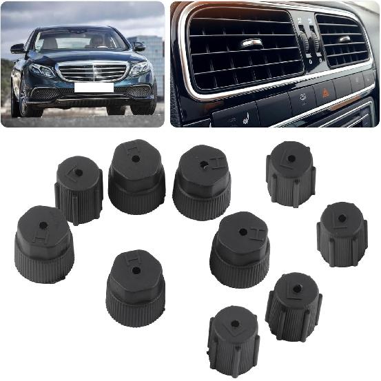 Universal Air Conditioning Service Cap Set Compatible with Most Vehicles AC Charging Port Cover for Car Maintenance and Repair