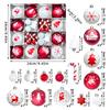 46Pcs Christmas Tree Ornaments Set Red Green White Snowflake Candy Cane Painted Baubles Holiday Home Decor