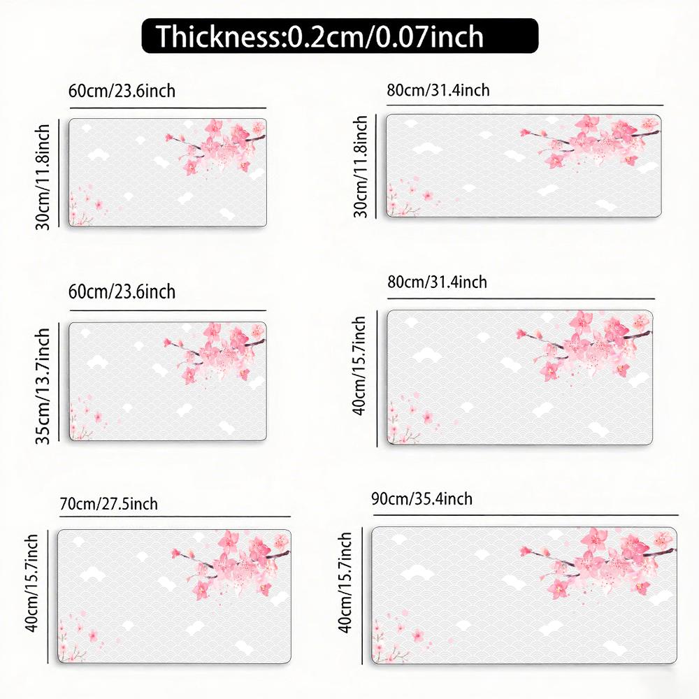 Pink Cherry Blossoms Mouse Pad Large Rubber Antislip Pc Desk Accessories Mousepad For Office And Gamer Keyboard Mats Decor Mat