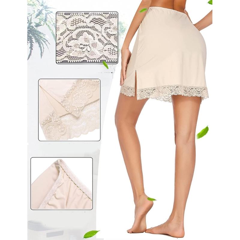 Sottogonna Mezza Sottogonna da Donna con Bordino in Pizzo Floreale Resistente all'Aderenza Biancheria Intima da Donna Sottogonna a Vita