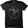 Vitruvian Guitar Man Da Vinci Cotton T-shirt