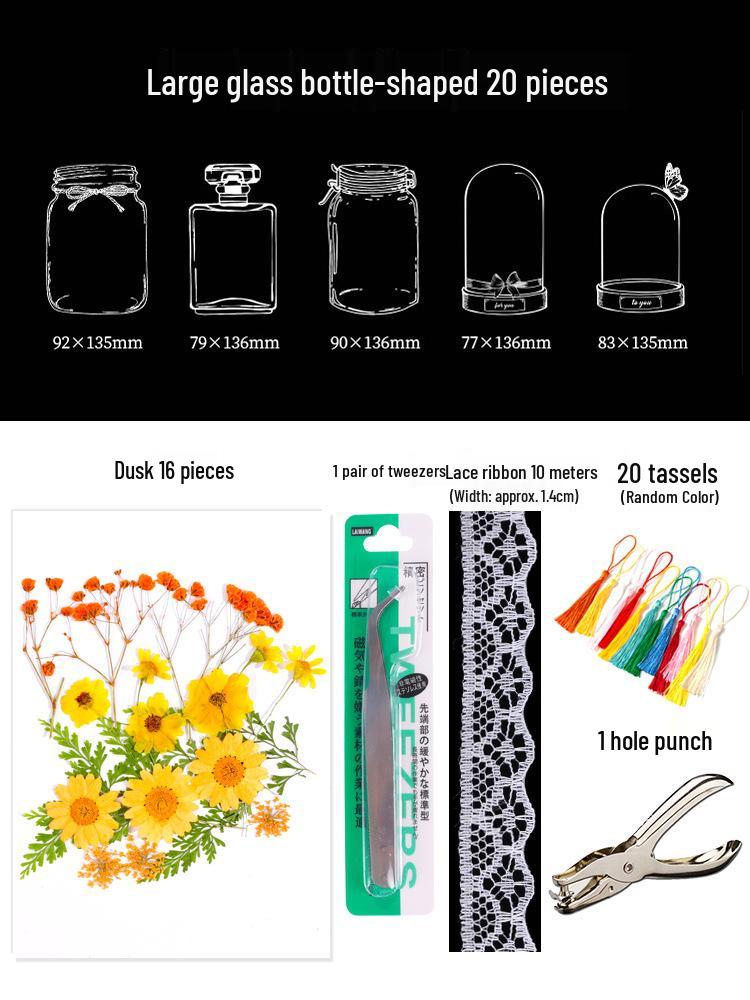 Handmade Transparent Bottle Embossing Film for Spring Plant Specimen Bookmarks
