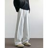Light gray sweatpants men's spring and autumn loose straight youth casual trousers trendy wide-leg scimitar sweatpants
