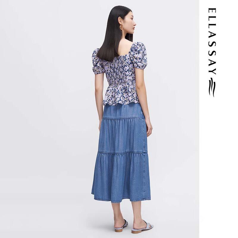 ELLASSAY Sweet Puff Sleeve Floral Blouse