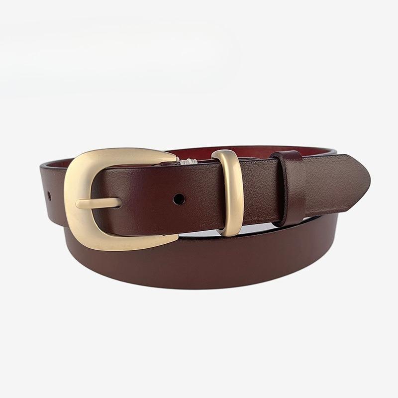 Retro High-end Vocal Leather Women's Belt Cowhide with Casual Pants Jeans Decorative Women's Belt