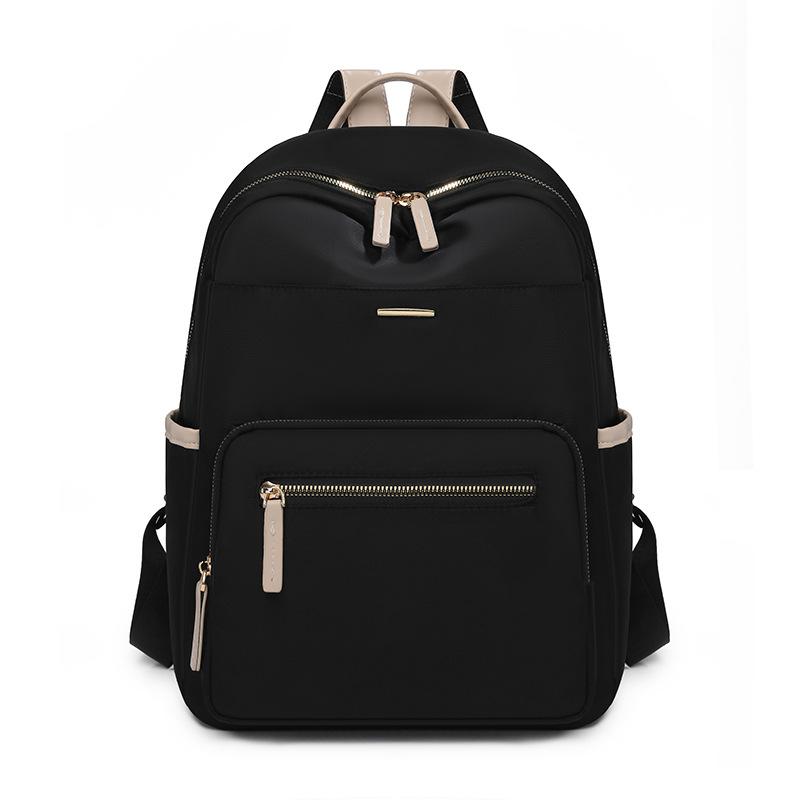 New Women's Large Capacity Backpack Fashion Solid Color Backpack Nylon Student School Bag Travel Backpack
