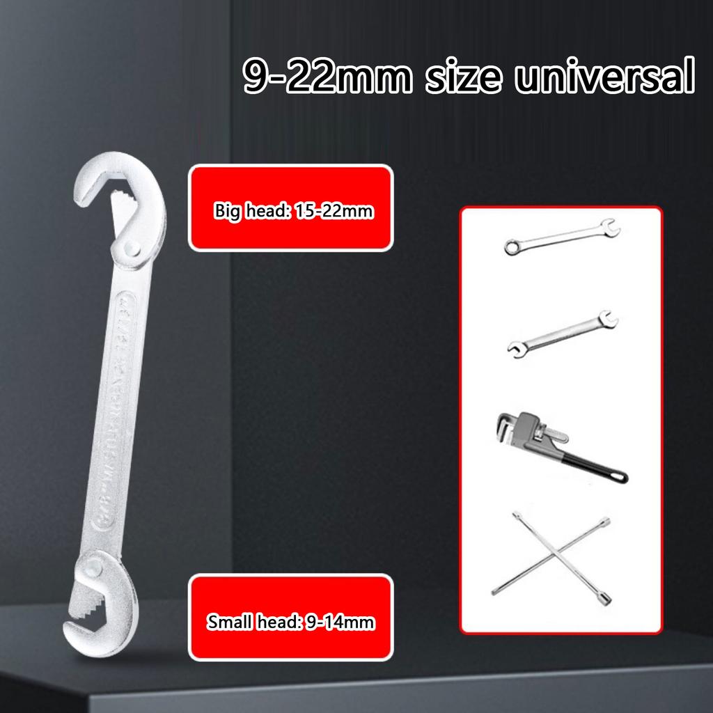 Adjustable Double Hook Spanner Tool High Carbon Steel Large Open End Wrench Ergonomatic Handle For Expert Technicians