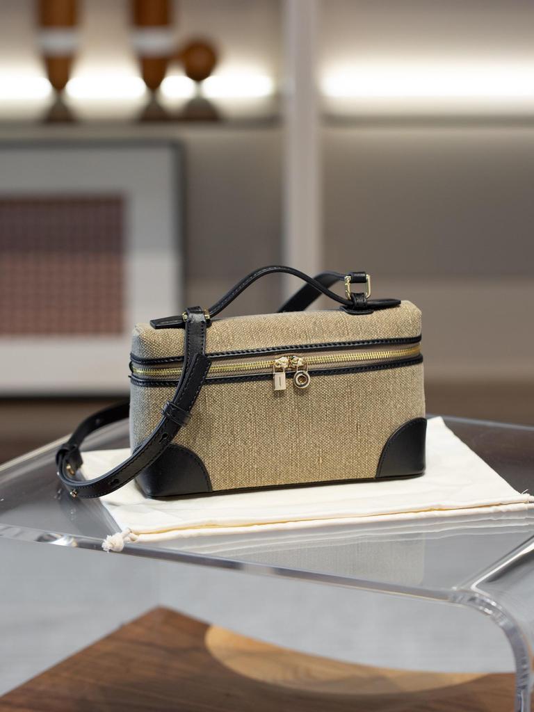 2025 Sommer Damen LP19 Canvas Rindsleder Patchwork Hand-Crossbody-Tasche