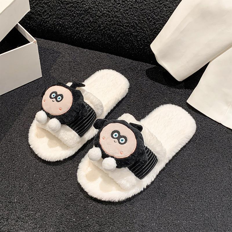 

And Cozy Cute Thick Sole Baby Slippers With Cartoon Design For Home Comfort 4041 чёрный