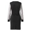 Women's Fashion Mesh,Panel Color V,Neck Long,Sleeve Dress
