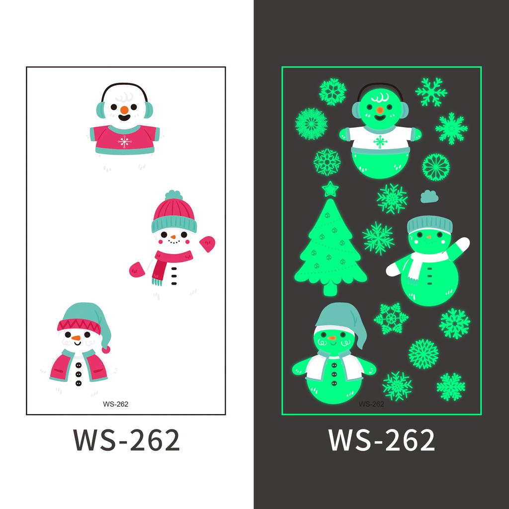 New Cross-border Christmas Luminous Tattoo Stickers Children's Cartoon Waterproof Sweat Party Holiday Green