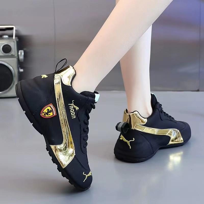 

Унисекс Легкие Модные Кроссовки: Удобная, универсальная повседневная обувь 40 чёрный/золотой