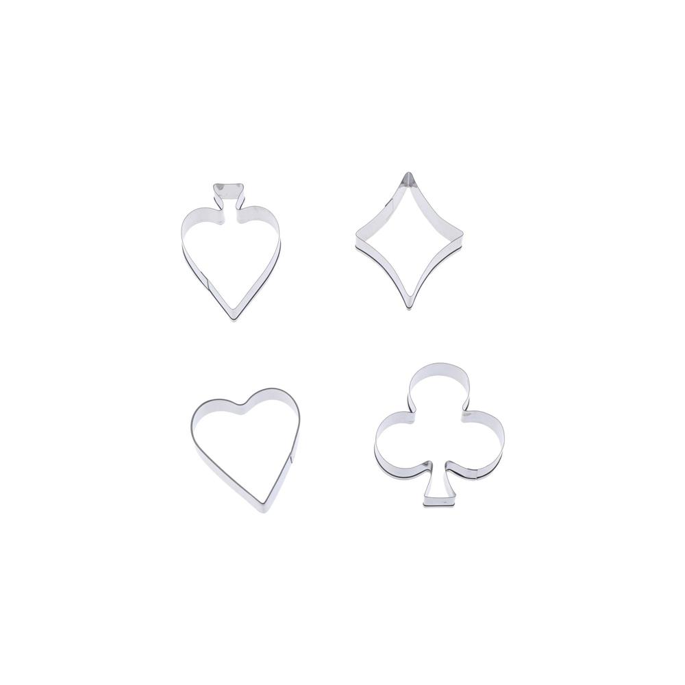 

Stamps Club Heart Mold Poker Biscuit Mould Playing Cards Shape Cookie Cutter Stainless Steel серебряный