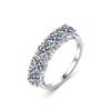 925 Sterling Silver Moissanite Princess Five-Star Stackable Women's Ring