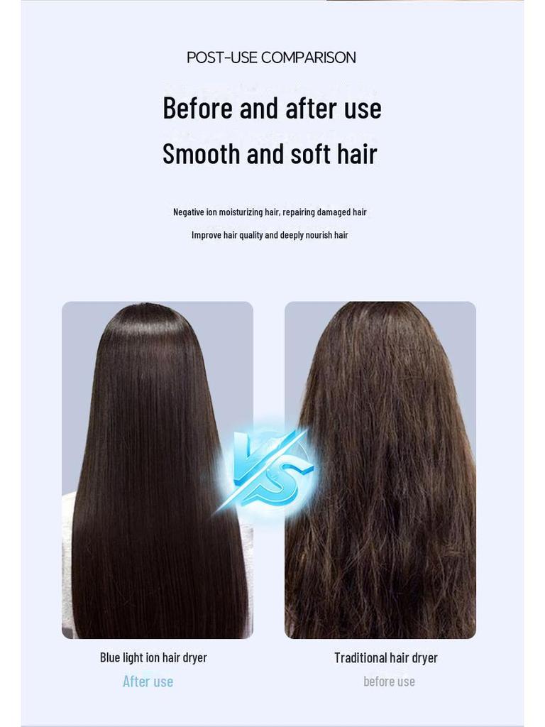 High-Speed Hair Dryer: Powerful Salon-Grade for Home, Hotel, or Homestay with Blue Light Technology
