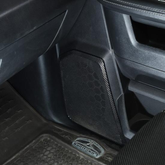 4x Carbon Fiber Door Speaker Cover Ring Trim Frame For Dodge Ram 1500 2010-2017