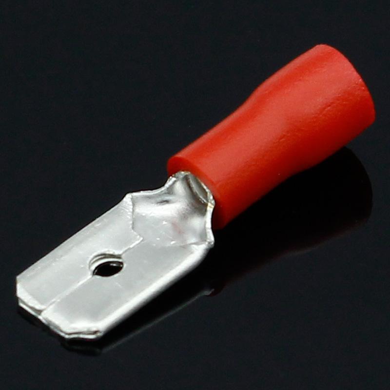 200PCS 6.3mm Female Male Spade Insulated Electrical Crimp Terminal Connectors H1E1 Cable Terminals